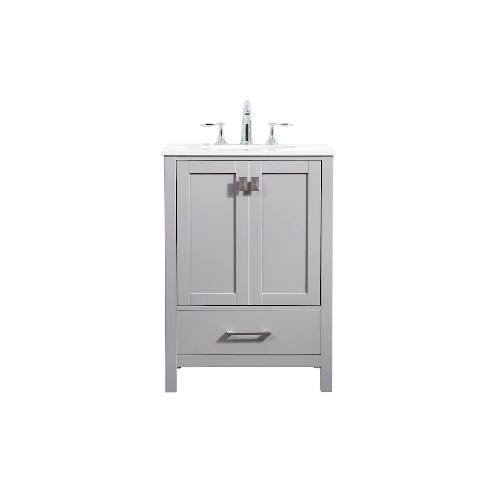 24 inch Single bathroom vanity in grey. Picture 1