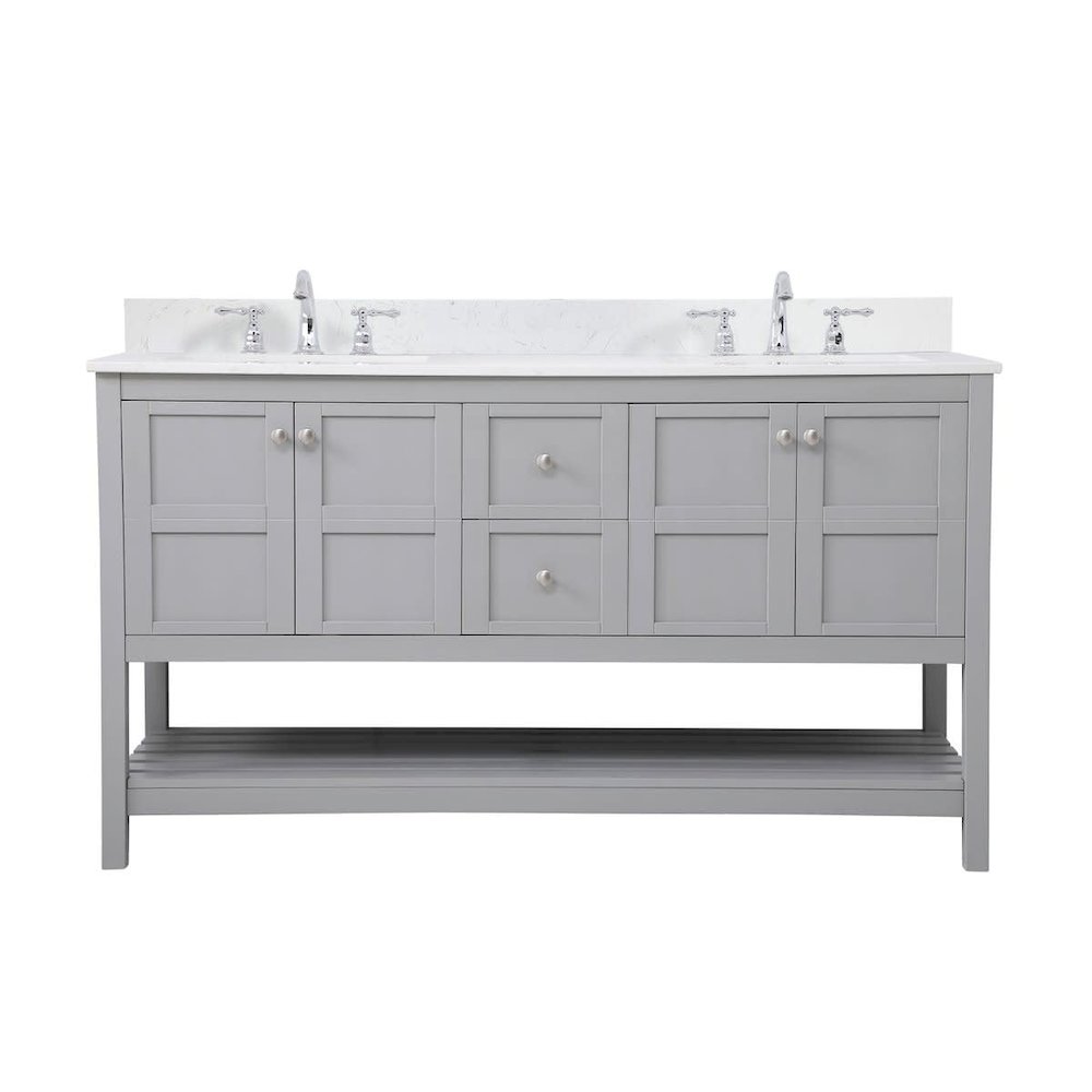 60 inch Single Bathroom Vanity in Gray. Picture 8