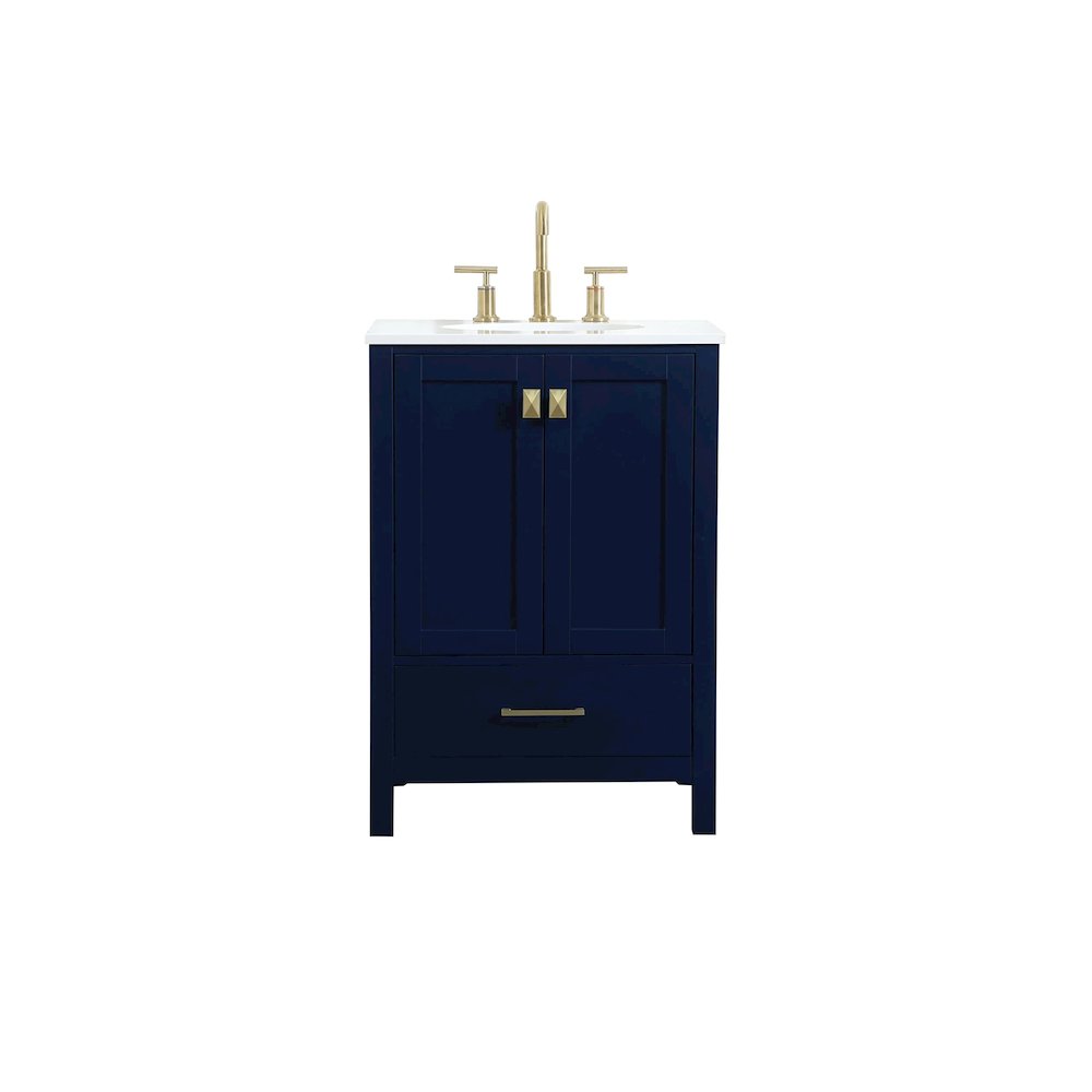 24 inch Single bathroom vanity in blue. Picture 1