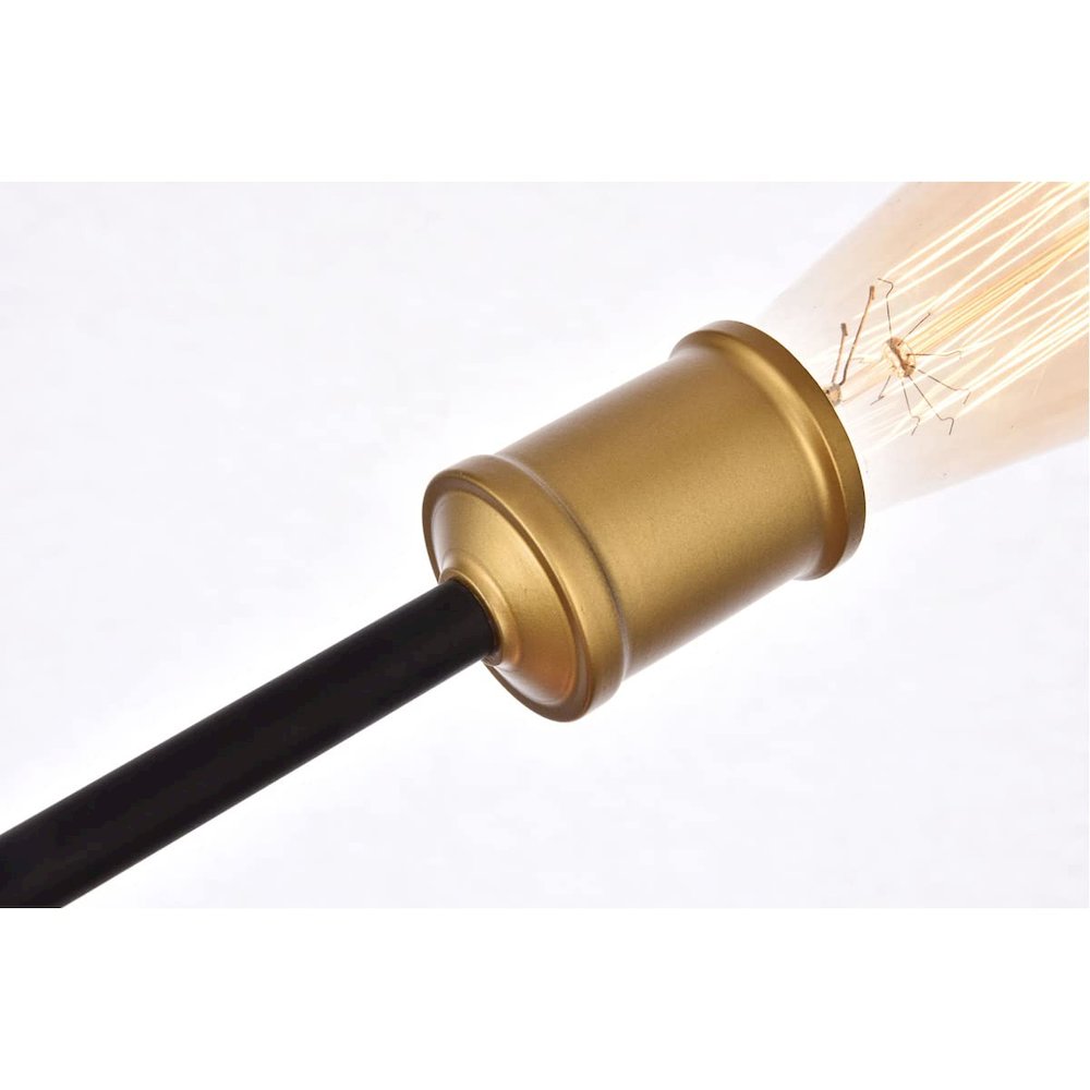 Axel Collection Wall Sconce D24.7 H9.9 Lt:5 Black and Brass Finish. Picture 3