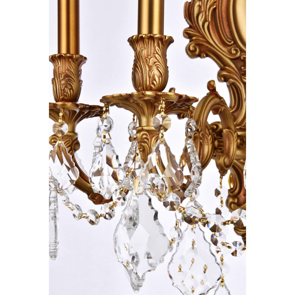 Monarch 5 light French Gold Wall Sconce Clear Royal Cut Crystal. Picture 5