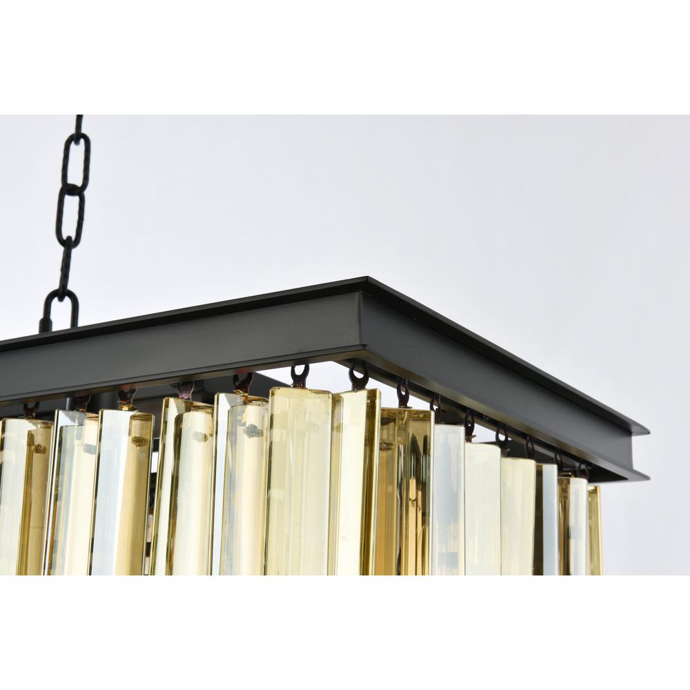 Sydney 12 light Matte Black Chandelier Golden Teak (Smoky) Royal Cut Crystal. Picture 5