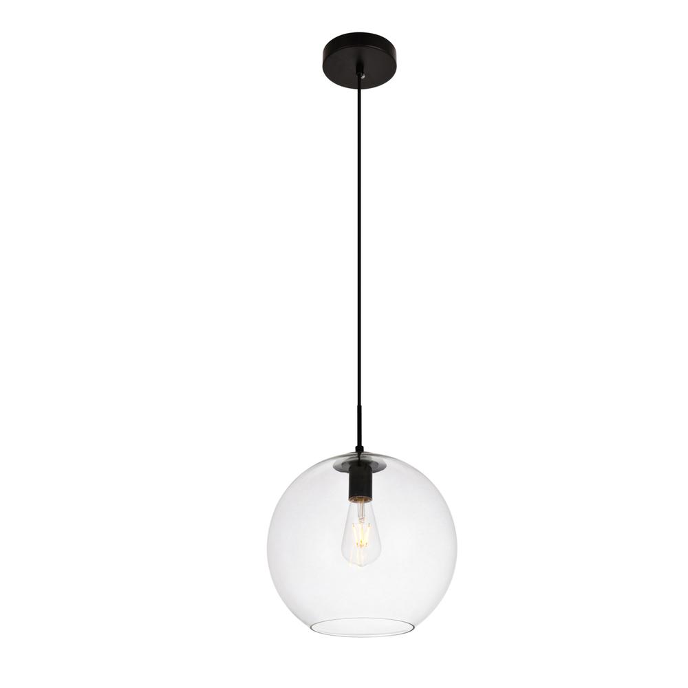 Placido Collection Pendant D11.8 H11.4 Lt:1 Black and Clear Finish. Picture 2