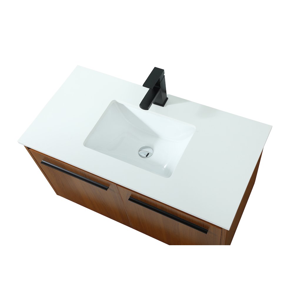 36 Inch Single Bathroom Vanity In Teak. Picture 11
