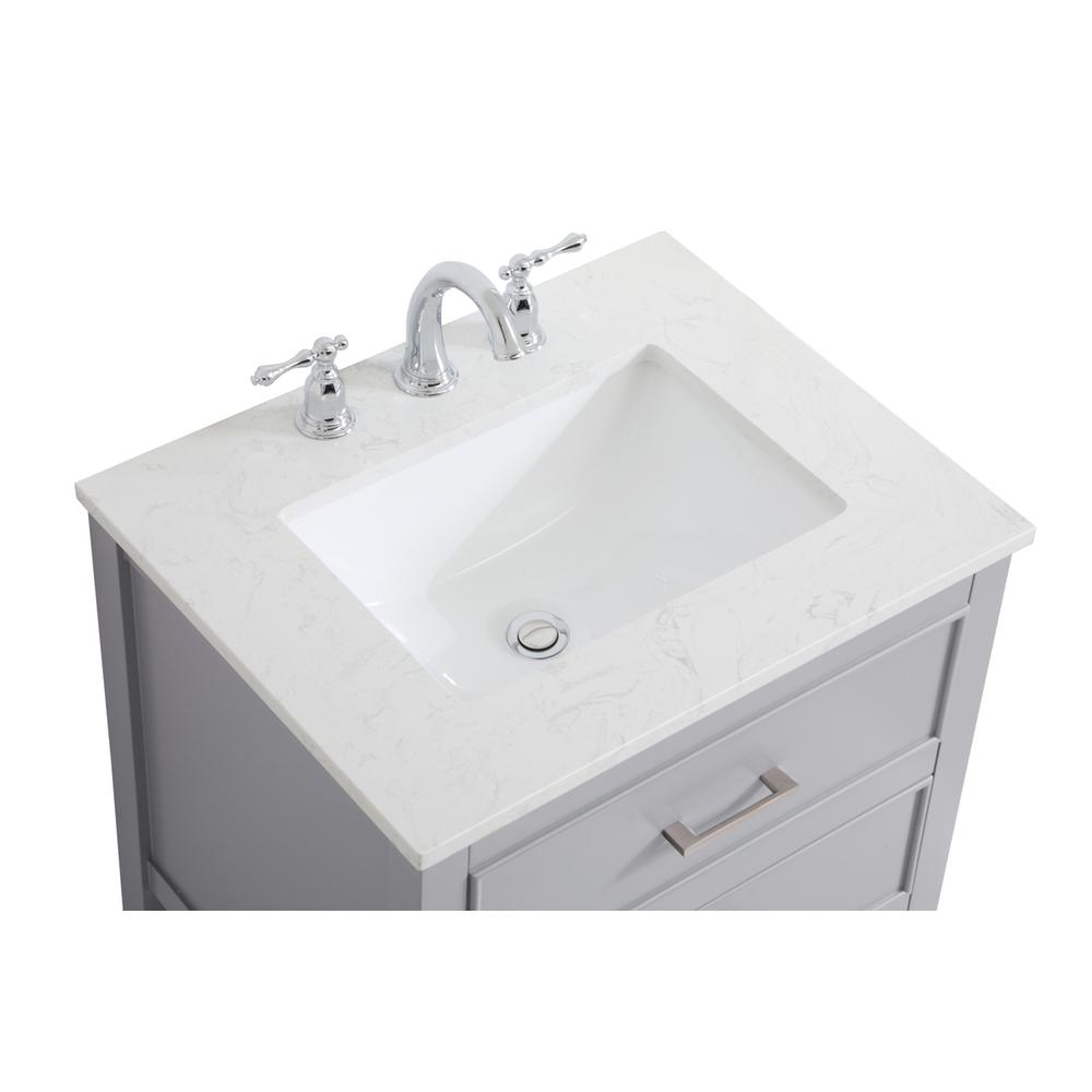 24 inch Single Bathroom Vanity in Grey. Picture 8