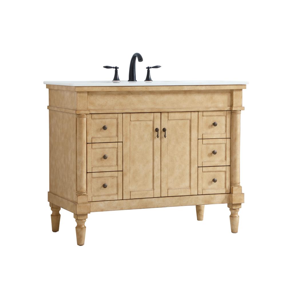 42 inch Single Bathroom vanity in Antique Beige. Picture 7
