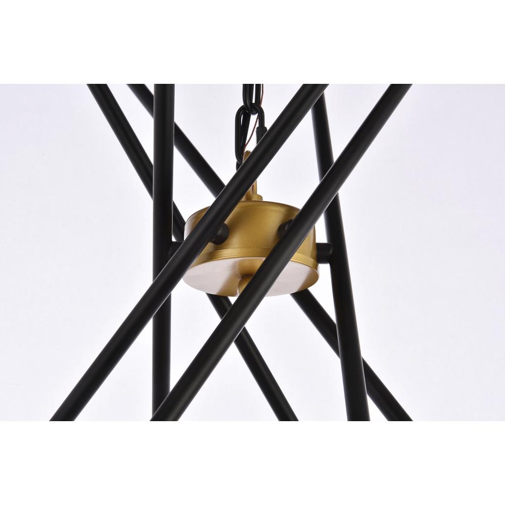 Casen 32 inch pendant in black and brass. Picture 4