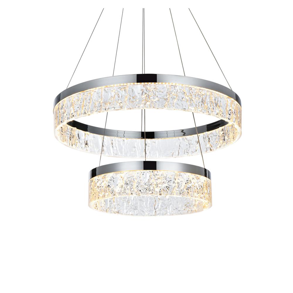 Linden 22 inch Adjustable LED chandelier in Chrome. Picture 4