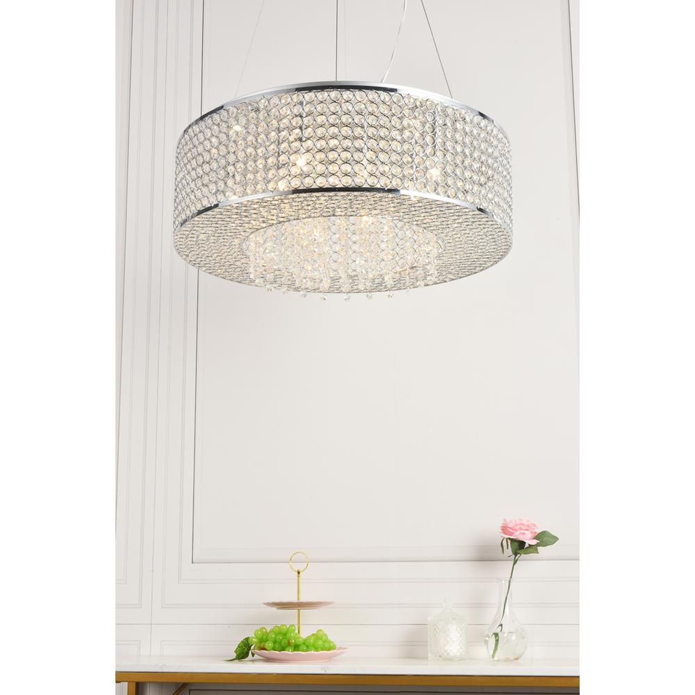 Amelie 10 light Chrome Pendant Clear Royal Cut Crystal. Picture 7