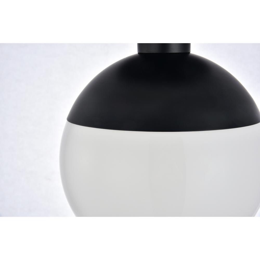 Eclipse 1 Light Black Flush Mount With Frosted White Glass. Picture 3