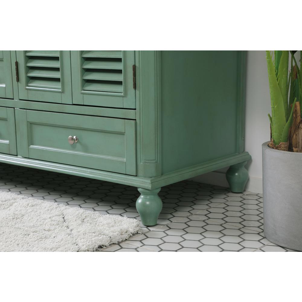 60 inch Double Bathroom Vanity in Vintage Mint. Picture 5