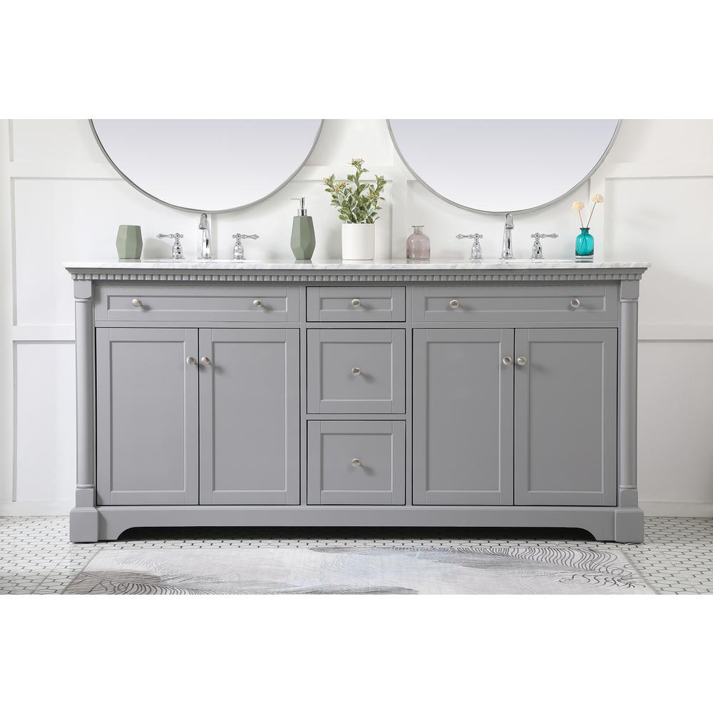 72 inch double bathroom vanity in Grey. Picture 14