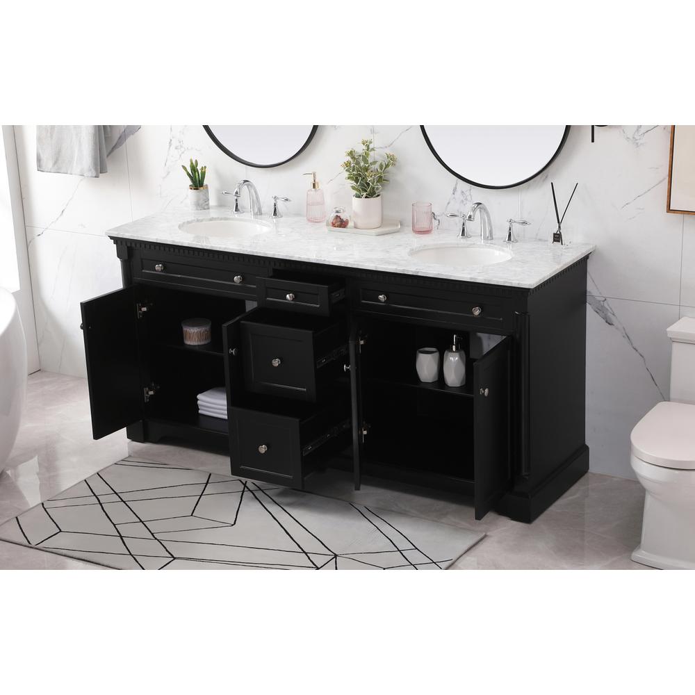 72 inch double bathroom vanity set in black. Picture 3