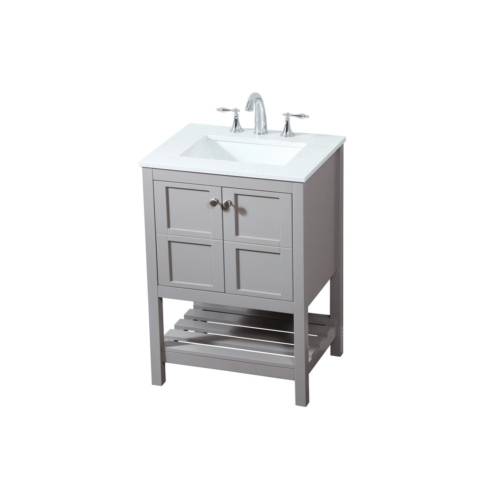 24 inch Single bathroom vanity in grey. Picture 8
