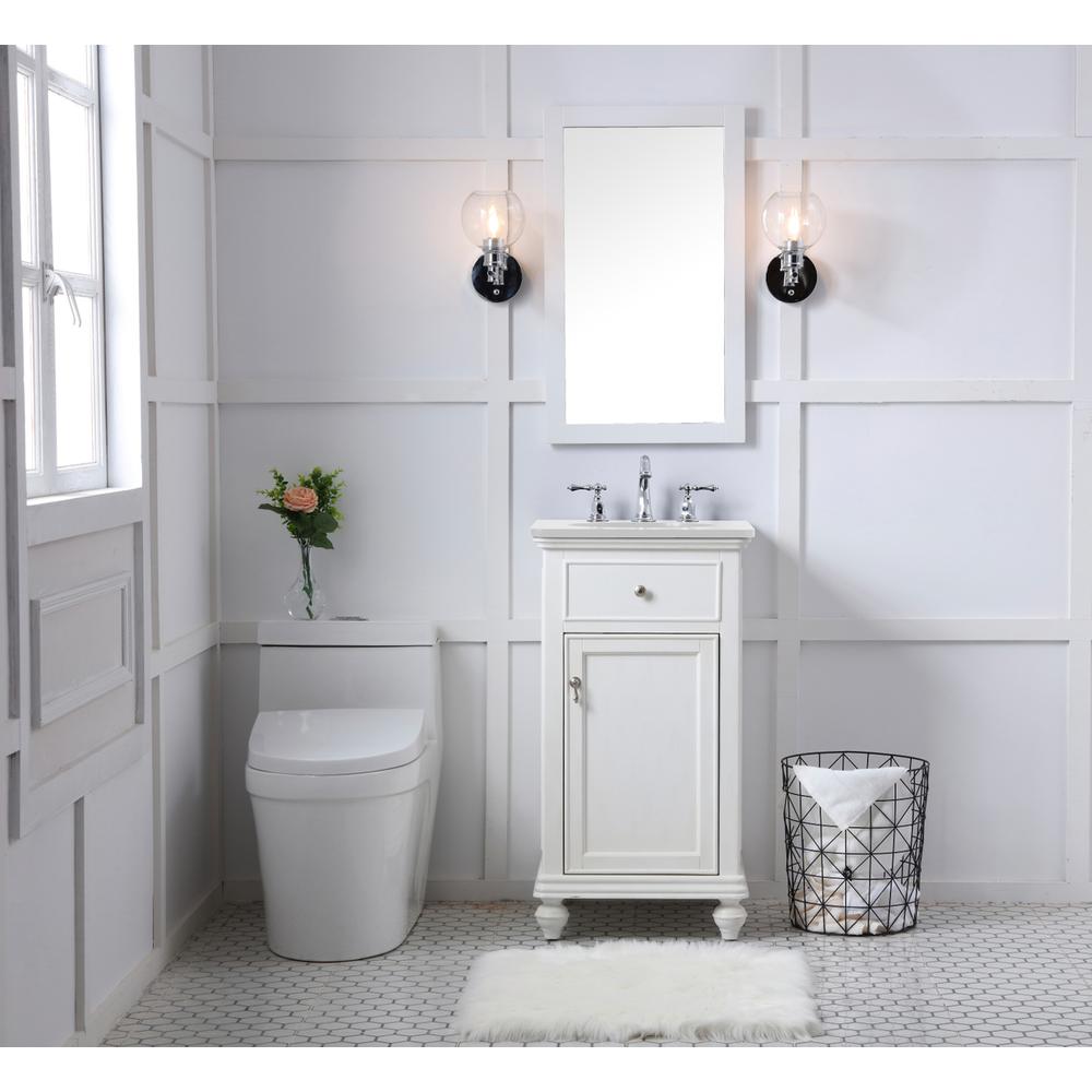 19 inch Single Bathroom vanity in antique white. Picture 6