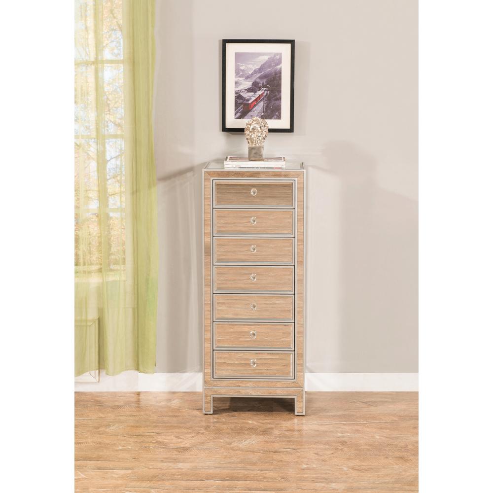 Lingerie Chest 7 drawers 18in. W x 15in. D x 42in. H in antique silver paint. Picture 11