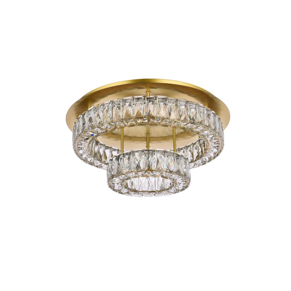 Monroe 22 inch LED double flush mount in gold. Picture 6
