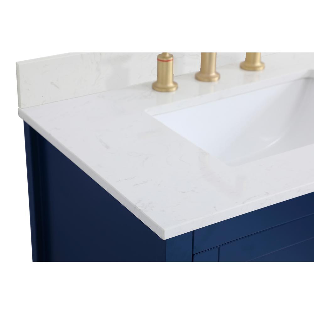 30 inch Single Bathroom Vanity in Blue with Backsplash. Picture 10