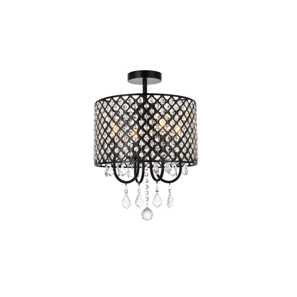 Elise 14 inch flush mount in black. Picture 1