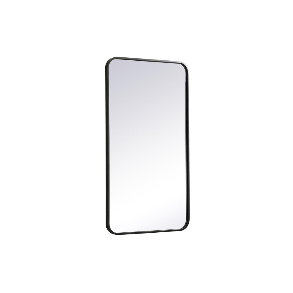 Soft corner metal rectangular mirror 20x36 inch in Black. Picture 5