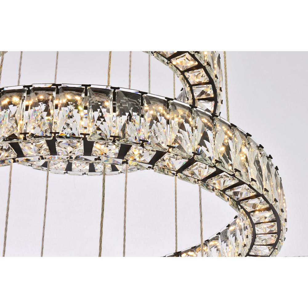 Monroe 34 inch LED seven ring chandelier in black. Picture 3