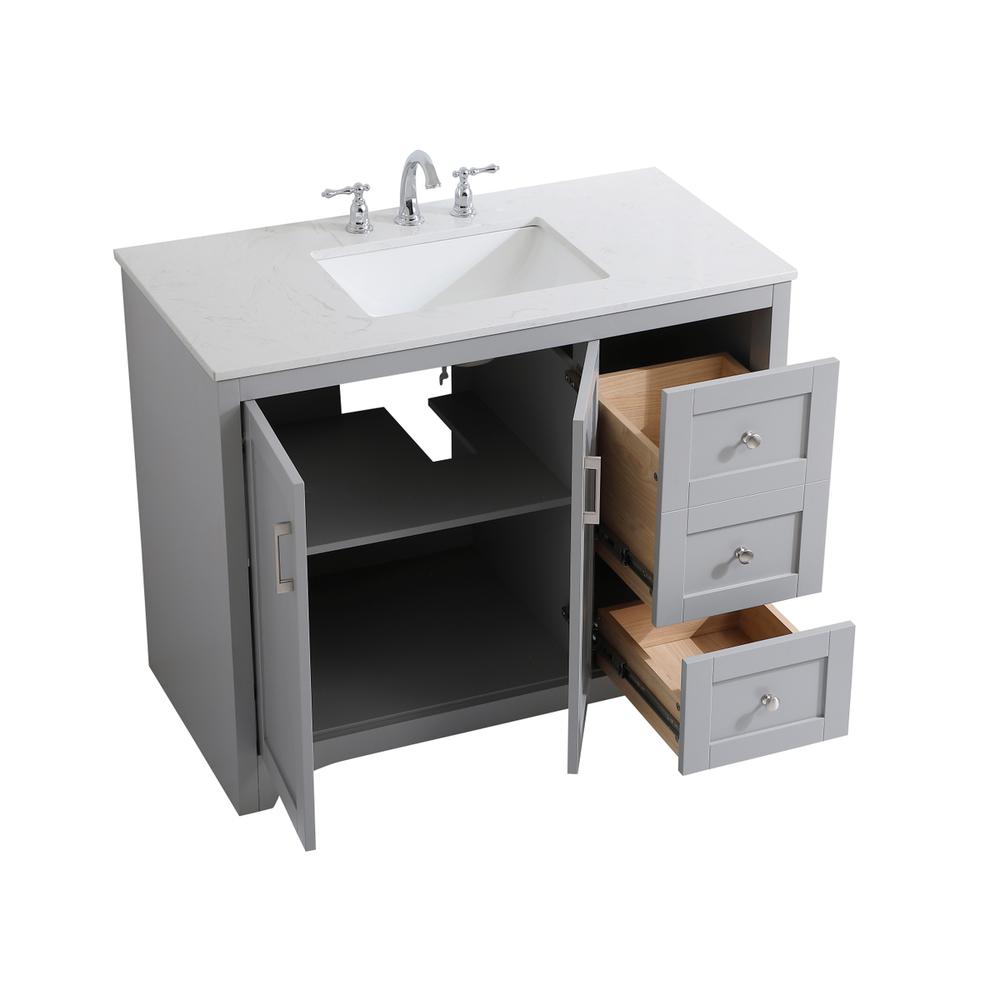 42 inch Single Bathroom Vanity in Grey. Picture 9