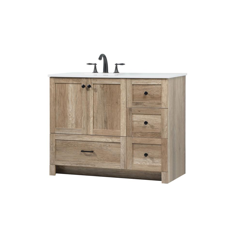 42 inch Single bathroom vanity in natural oak. Picture 7
