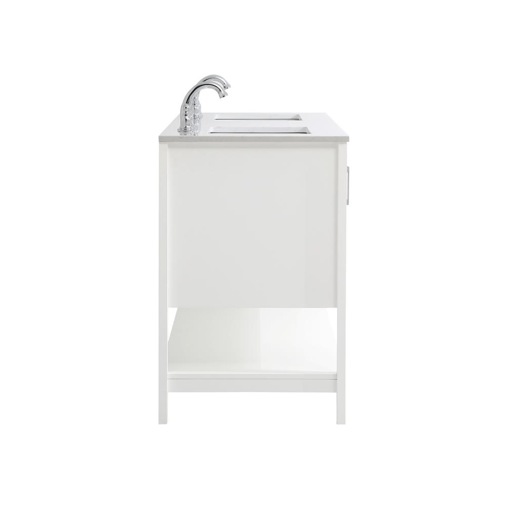 60 inch Double Bathroom Vanity in White. Picture 13
