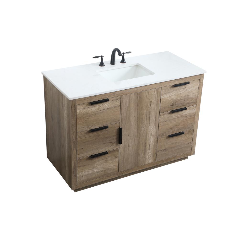 48 Inch SIngle Bathroom Vanity In Natural Oak. Picture 8