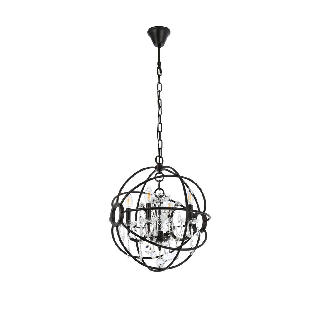 Geneva 4 light Dark Bronze Pendant Clear Royal Cut crystal. Picture 6