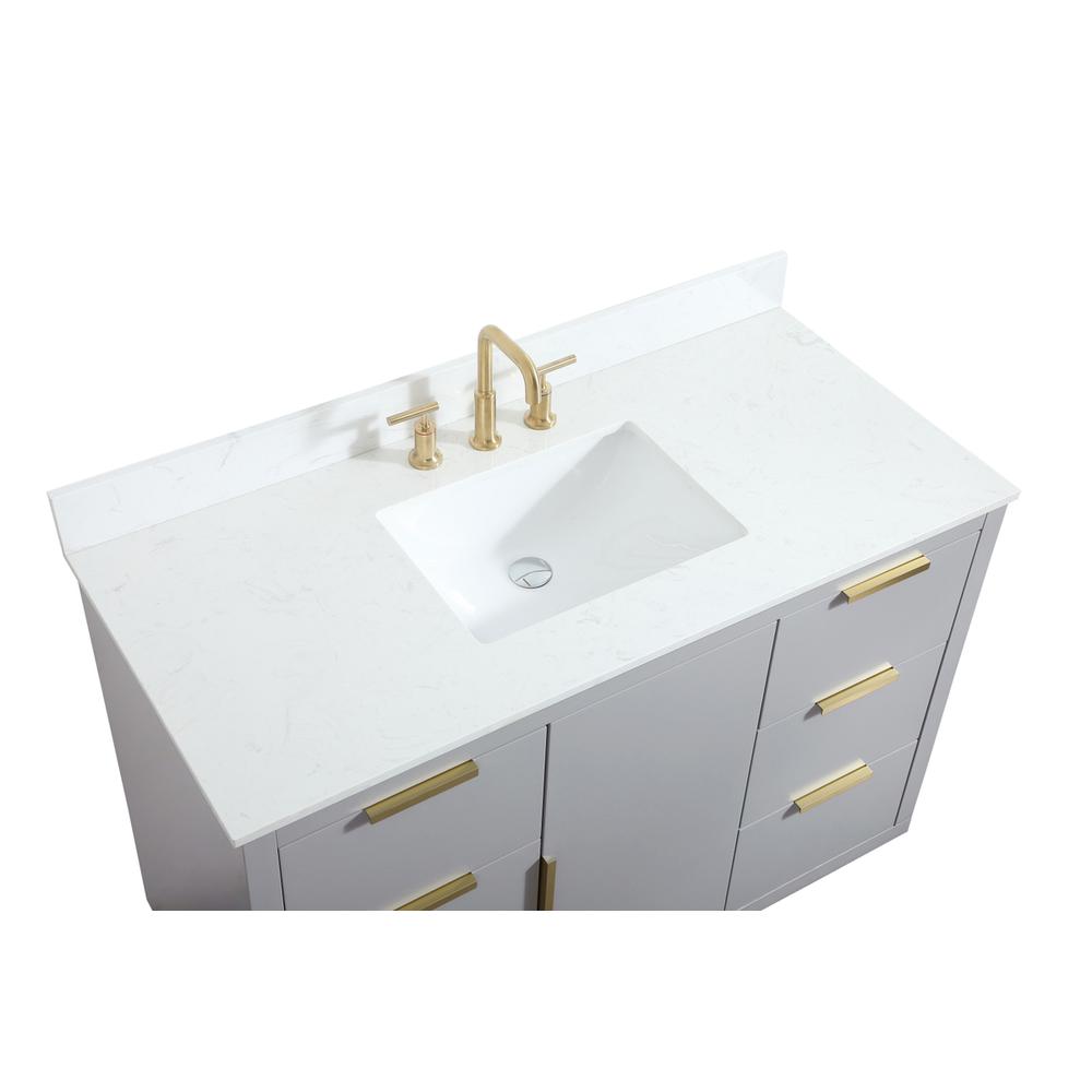 48 inch Single bathroom vanity in grey with backsplash. Picture 10