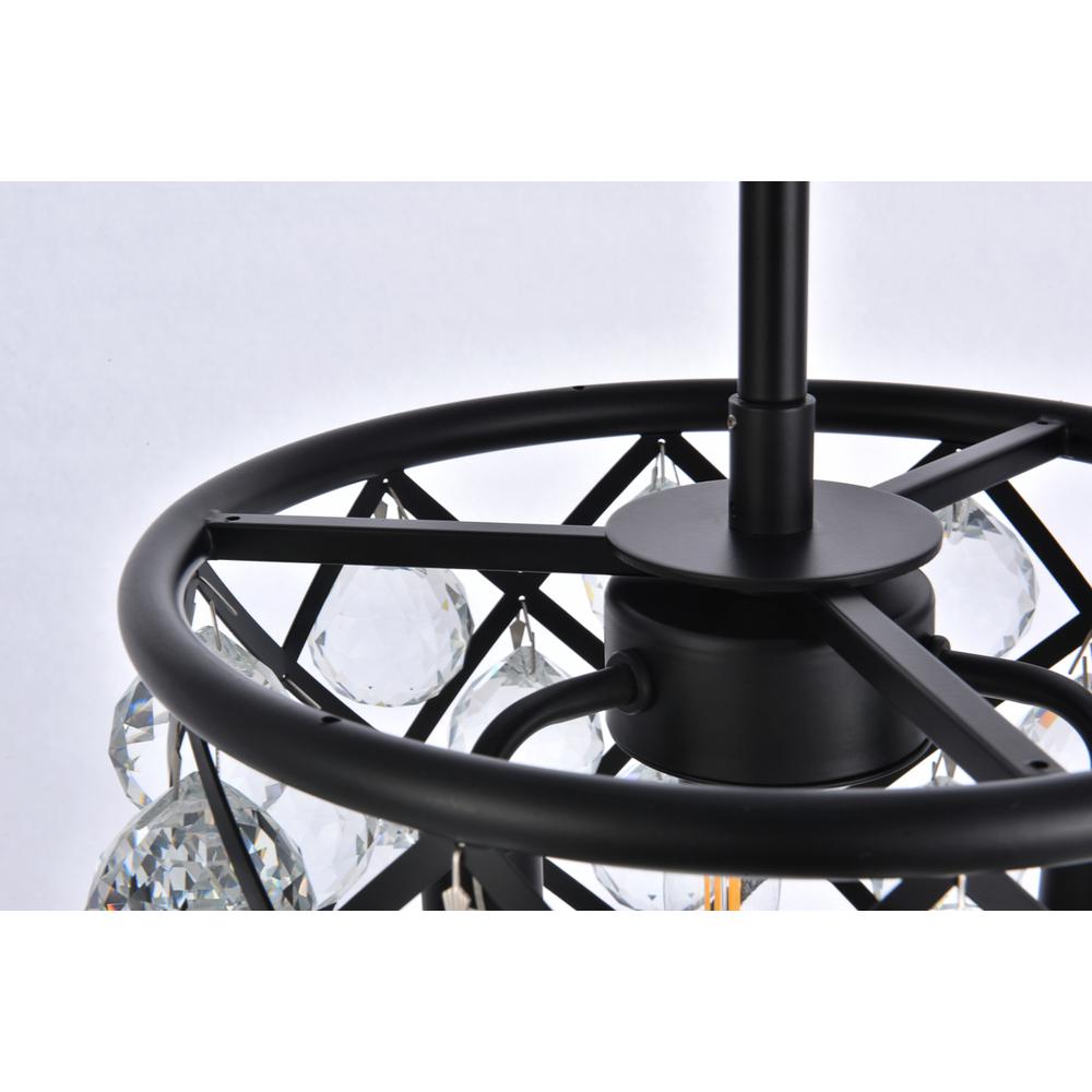 Madison 3 light Matte Black Pendant Clear Royal Cut Crystal. Picture 4