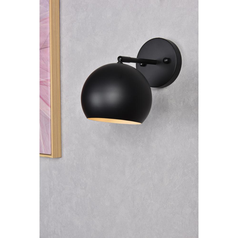 Othello 1 light black wall sconce. Picture 8