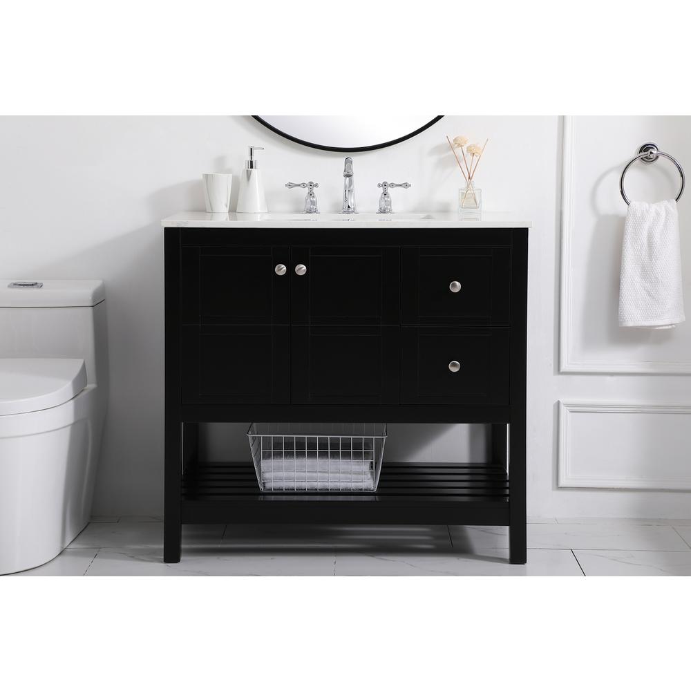 36 inch Single Bathroom Vanity in Black. Picture 14
