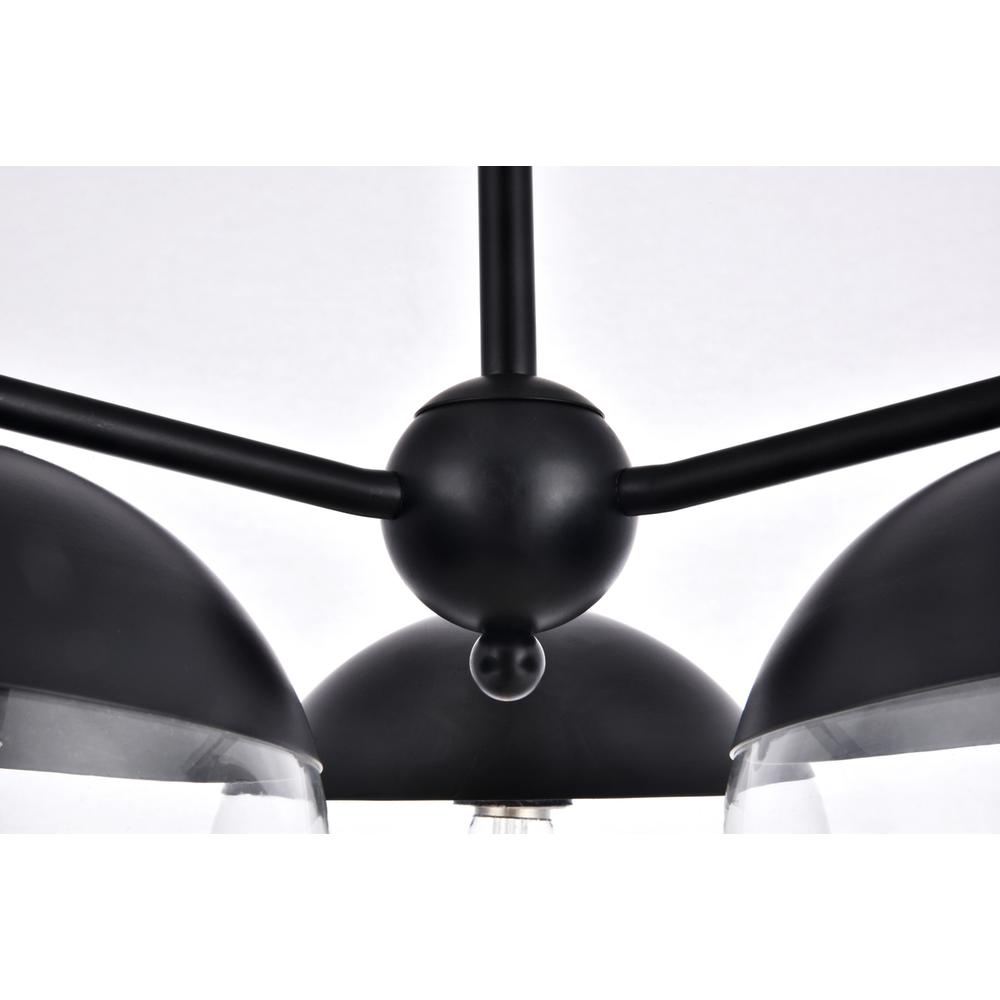 Eclipse 3 Lights Black Pendant With Clear Glass. Picture 4