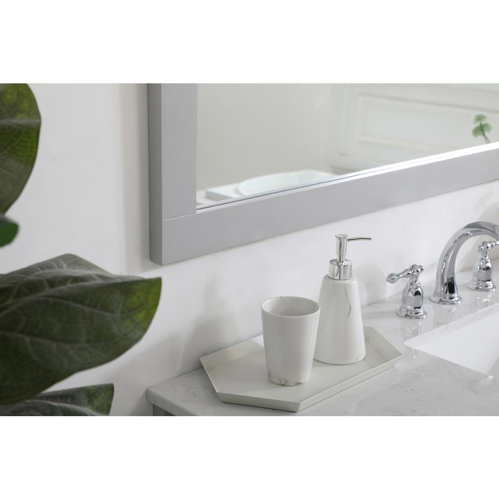 Aqua rectangle vanity mirror 48 inch in Grey. Picture 5
