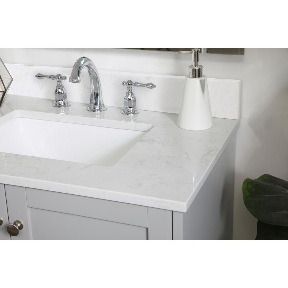 30 inch Single Bathroom Vanity in Grey with Backsplash. Picture 4