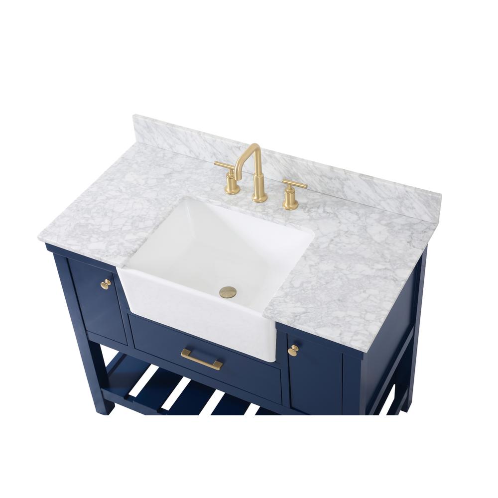 42 inch Single bathroom vanity in blue with backsplash. Picture 10