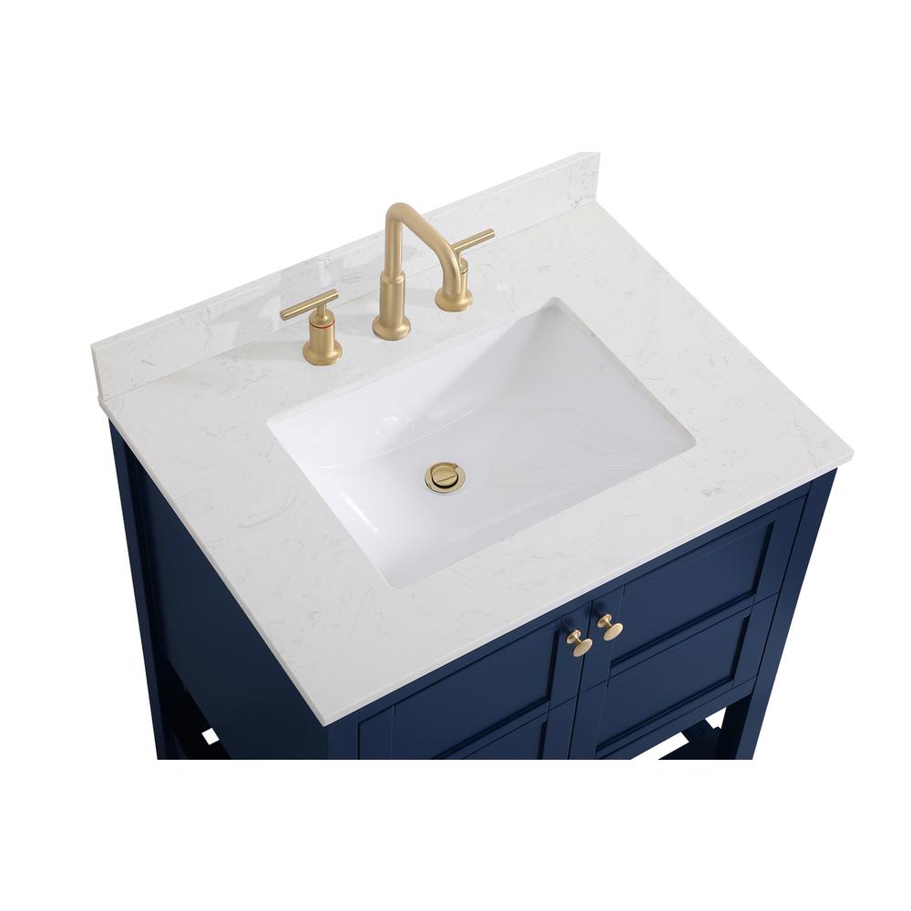 30 inch Single Bathroom Vanity in Blue with Backsplash. Picture 11