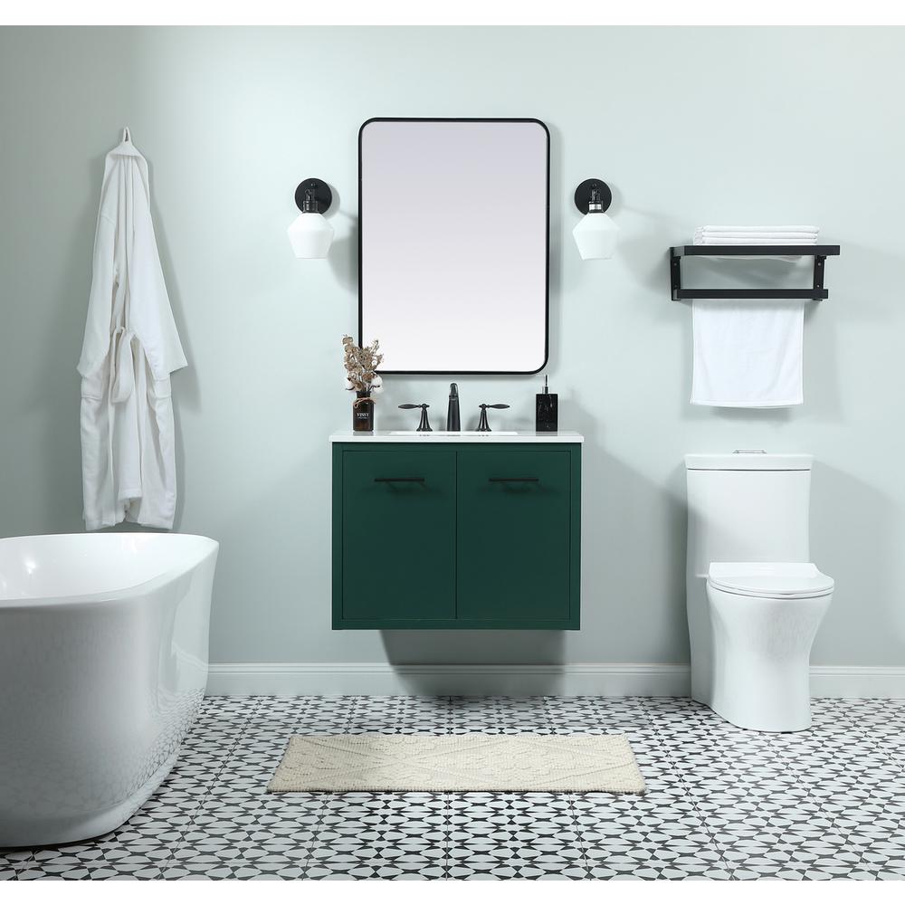 30 inch Single bathroom vanity in green. Picture 7