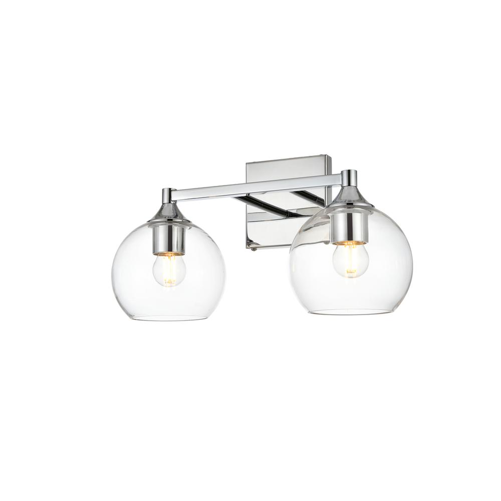 Foster 2 light Chrome and Clear Bath Sconce. Picture 2