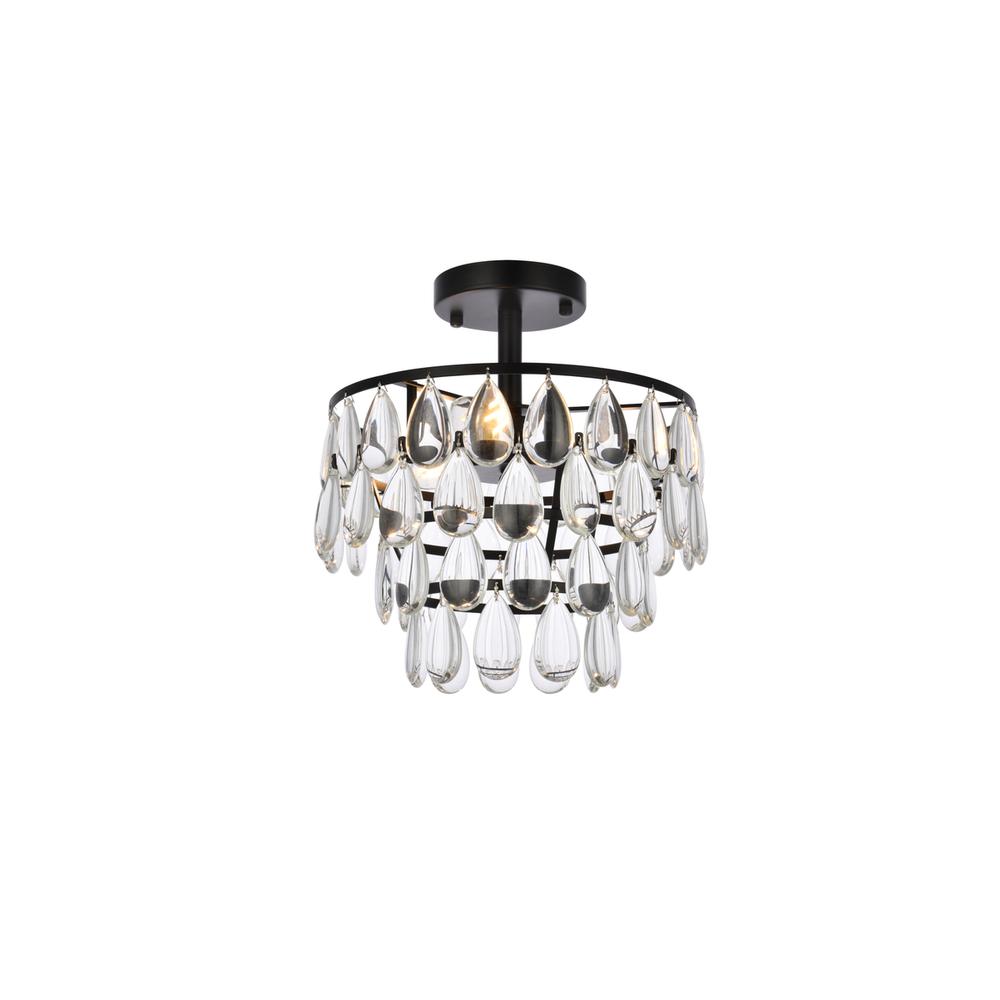 Mila 12 inch flush mount in black. Picture 1