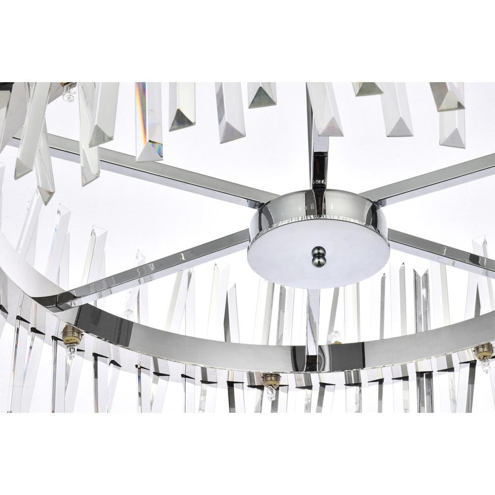 Serephina 32 inch crystal round chandelier light in chrome. Picture 4
