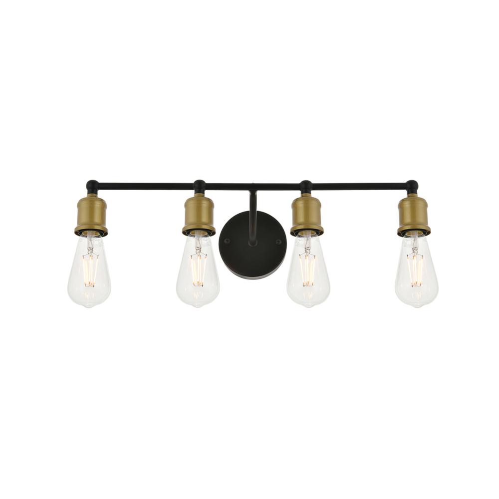 Serif 4 light brass and black Wall Sconce. Picture 5