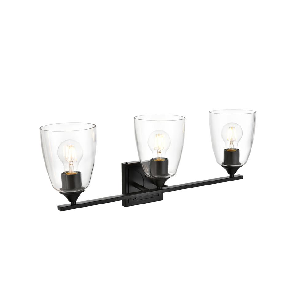 Harris 3 light Black and Clear Bath Sconce. Picture 3