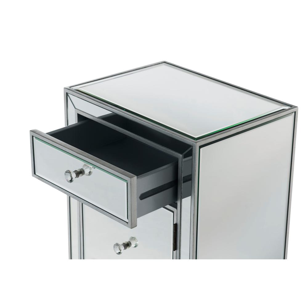 End table 1 drawer 18in. W x 13in. D x 29in. H in antique silver paint. Picture 4