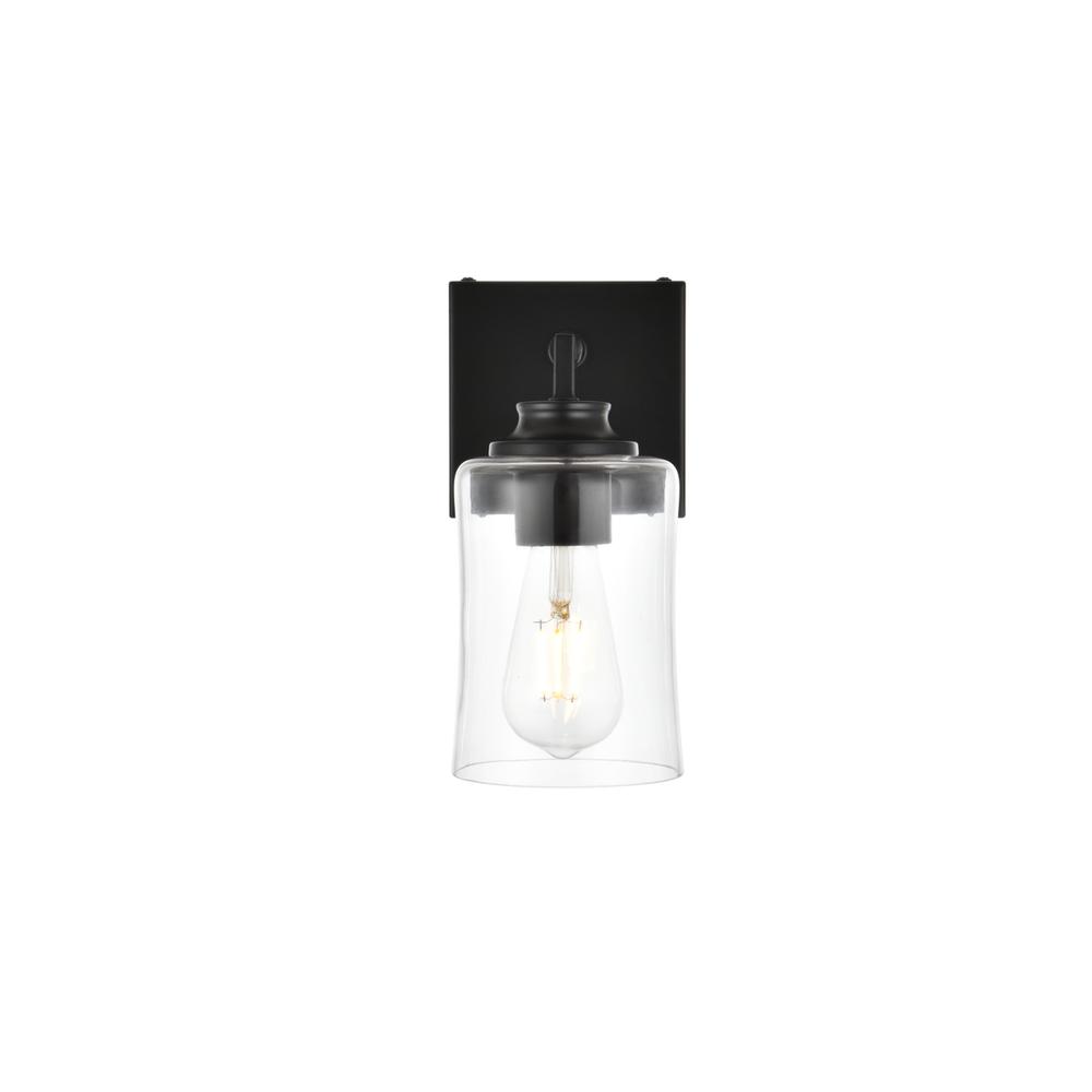 Ronnie 1 light Black and Clear Bath Sconce. Picture 1