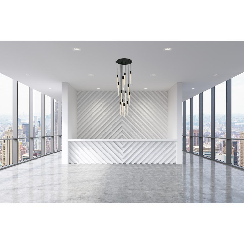 Weston 13 lights pendant in black. Picture 7