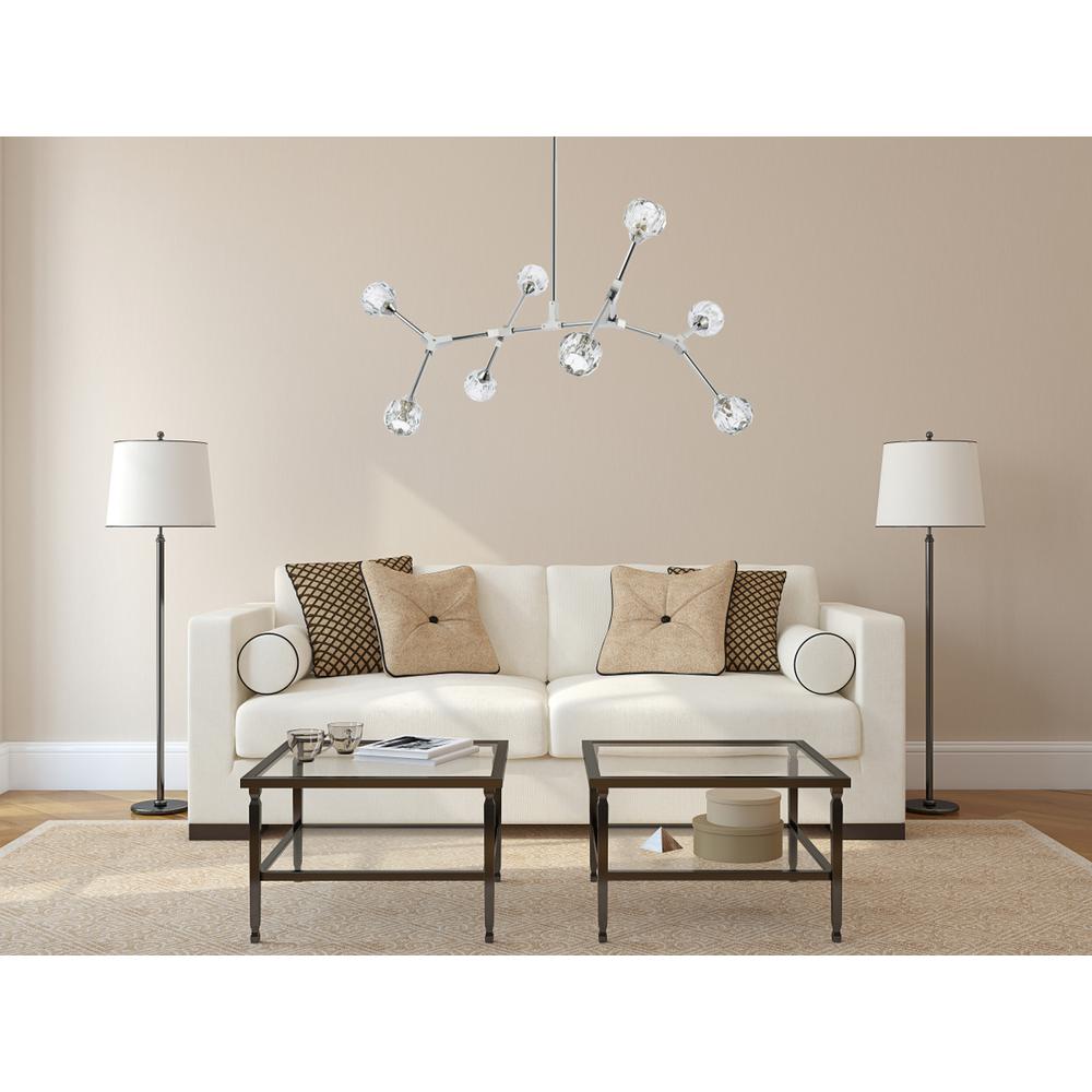 Zayne 8 Light Pendant in Chrome. Picture 8
