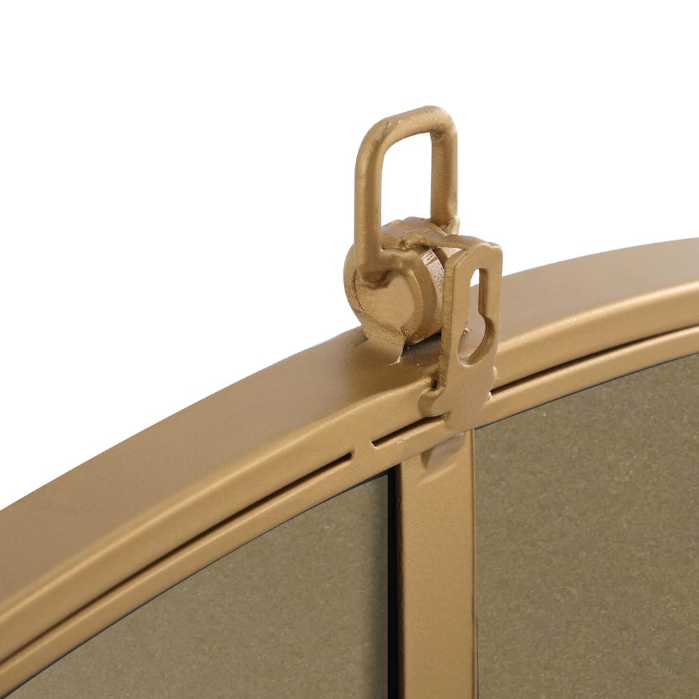 Metal frame Round Mirror with decorative hook 28 inch Brass finish. Picture 8